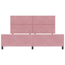Box spring seng med hovedgærde Lyserød 200 x 200 cm Fløjl