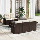 Havesofa Sæt med pude 6 pcs Brun og Creme 55 x 55 x 37 cm