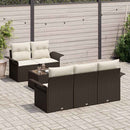 Havesofa Sæt med pude 6 pcs Brun og Creme 55 x 55 x 37 cm