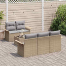 Havesofa Sæt med pude 6 pcs Beige og grå 55 x 55 x 37 cm