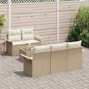 Havesofa Sæt med pude 6 pcs Beige og creme 55 x 55 x 37 cm