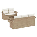 Havesofa Sæt med pude 6 pcs Beige og creme 55 x 55 x 37 cm