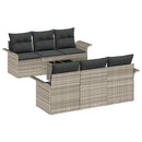 Havesofa Sæt med pude 7 pcs Lysegrå og mørkegrå polyrattan