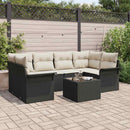 Havesofa Sæt 7 pcs Sort og Cream 55 x 55 x 37 cm polyrattan