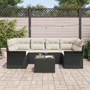 Havesofa Sæt 7 pcs Sort og Cream 55 x 55 x 37 cm polyrattan