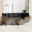 Havesofa Sæt med pude 7 pcs Grå 55 x 55 x 37 cm polyrattan