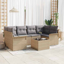Havesofa Sæt 7 pcs Beige og grå 55 x 55 x 37 cm polyrattan
