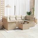 Havesofa Sæt 7 pcs Beige og creme 55 x 55 x 37 cm polyrattan