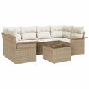 Havesofa Sæt 7 pcs Beige og creme 55 x 55 x 37 cm polyrattan