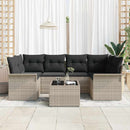 Havesofa Sæt med pude 7 pcs Lysegrå og mørkegrå 55 x 55 x 37 cm