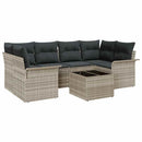 Havesofa Sæt med pude 7 pcs Lysegrå og mørkegrå 55 x 55 x 37 cm