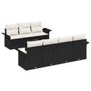 Havesofa Sæt med pude 8 pcs Sort og Cream polyrattan