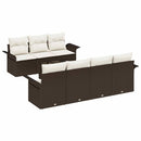 Havesofa Sæt med pude 8 pcs Brun og Creme polyrattan