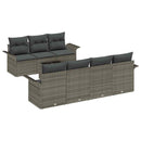 Havesofa Sæt med pude med opbevaring 8 pcs Grå polyrattan