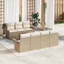 Havesofa Sæt med pude 8 pcs Beige og creme polyrattan