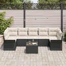 Havesofa Sæt med pude 8 pcs Sort og Cream polyrattan
