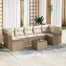 Havesofa Sæt med pude 8 pcs Beige og creme polyrattan