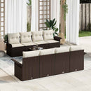 Havesofa Sæt 9 pcs Brun og Creme 55 x 55 x 37 cm polyrattan