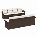 Havesofa Sæt 9 pcs Brun og Creme 55 x 55 x 37 cm polyrattan