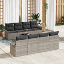 Havesofa Sæt med pude 9 pcs Lysegrå og mørkegrå 55 x 55 x 37 cm