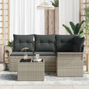 Havesofa Sæt 5 stk. Lysegrå polyrattan