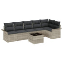 Havesofa Sæt 7 stk. Lysegrå polyrattan