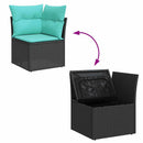 Havesofa Sæt 7 stk. Sort polyrattan