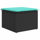 Havesofa Sæt 6 stk. Sort Poly rattan