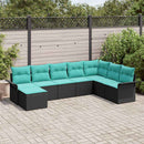 Havesofa Sæt 8 stk. Sort Poly rattan