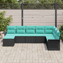 Havesofa Sæt 8 stk. Sort Poly rattan
