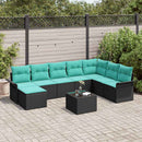 Havesofa Sæt 9 stk. Sort Poly rattan