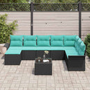 Havesofa Sæt 9 stk. Sort Poly rattan