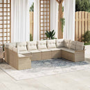Havesofa Sæt 10 stk. Beige polyrattan