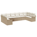 Havesofa Sæt 10 stk. Beige polyrattan