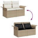 Havesofa Sæt 10 stk. Beige polyrattan