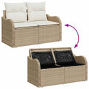 Havesofa Sæt 10 stk. Beige og hvid polyrattan
