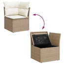 Havesofa Sæt 10 stk. Beige og hvid polyrattan