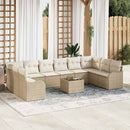 Havesofa Sæt 11 stk. Beige og hvid polyrattan