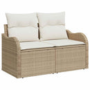 Havesofa Sæt 11 stk. Beige og hvid polyrattan