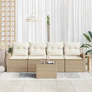 Havesofa Sæt med opbevaring 5 pcs Beige og creme polyrattan