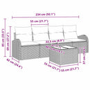 Havesofa Sæt med opbevaring 5 pcs Beige og creme polyrattan