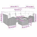 Havesofa Sæt med opbevaring 7 pcs Brun og Creme polyrattan