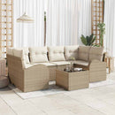 Havesofa Sæt med opbevaring 7 pcs Beige og creme polyrattan