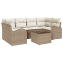 Havesofa Sæt med opbevaring 7 pcs Beige og creme polyrattan