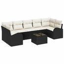Havesofa Sæt 8 pcs Sort og Cream 289 x 124 x 69 cm polyrattan