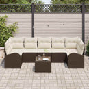 Havesofa Sæt 8 pcs Brun og Creme 289 x 124 x 69 cm polyrattan