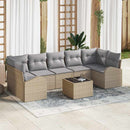 Havesofa Sæt 8 pcs Beige og grå 289 x 124 x 69 cm polyrattan