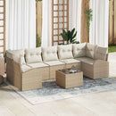 Havesofa Sæt 8 pcs Beige og creme 289 x 124 x 69 cm polyrattan