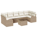 Havesofa Sæt 8 pcs Beige og creme 289 x 124 x 69 cm polyrattan