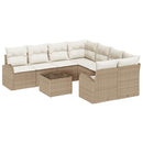 Sofa Sæt med pude 9 pcs Beige og creme polyrattan